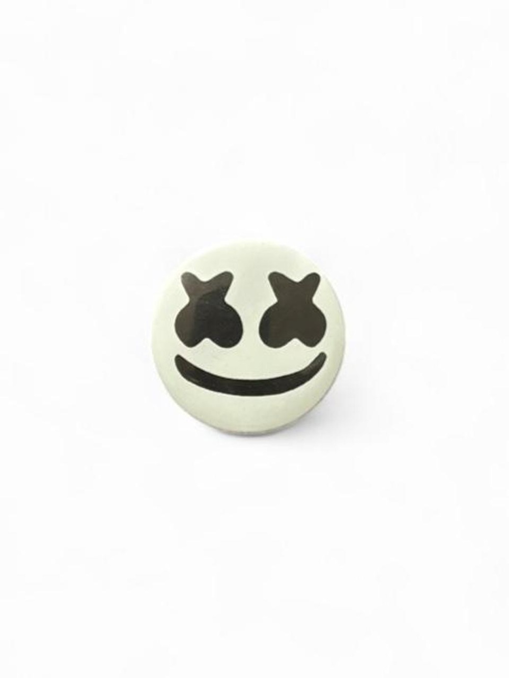 Marshmello Smile Face Pin Button Brooch Black White DJ Music Festival